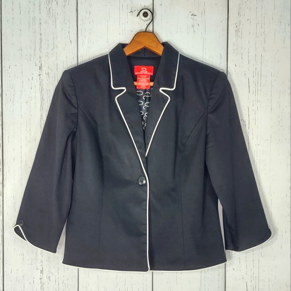 Oscar Single-Button 3/4 Sleeve Blazer